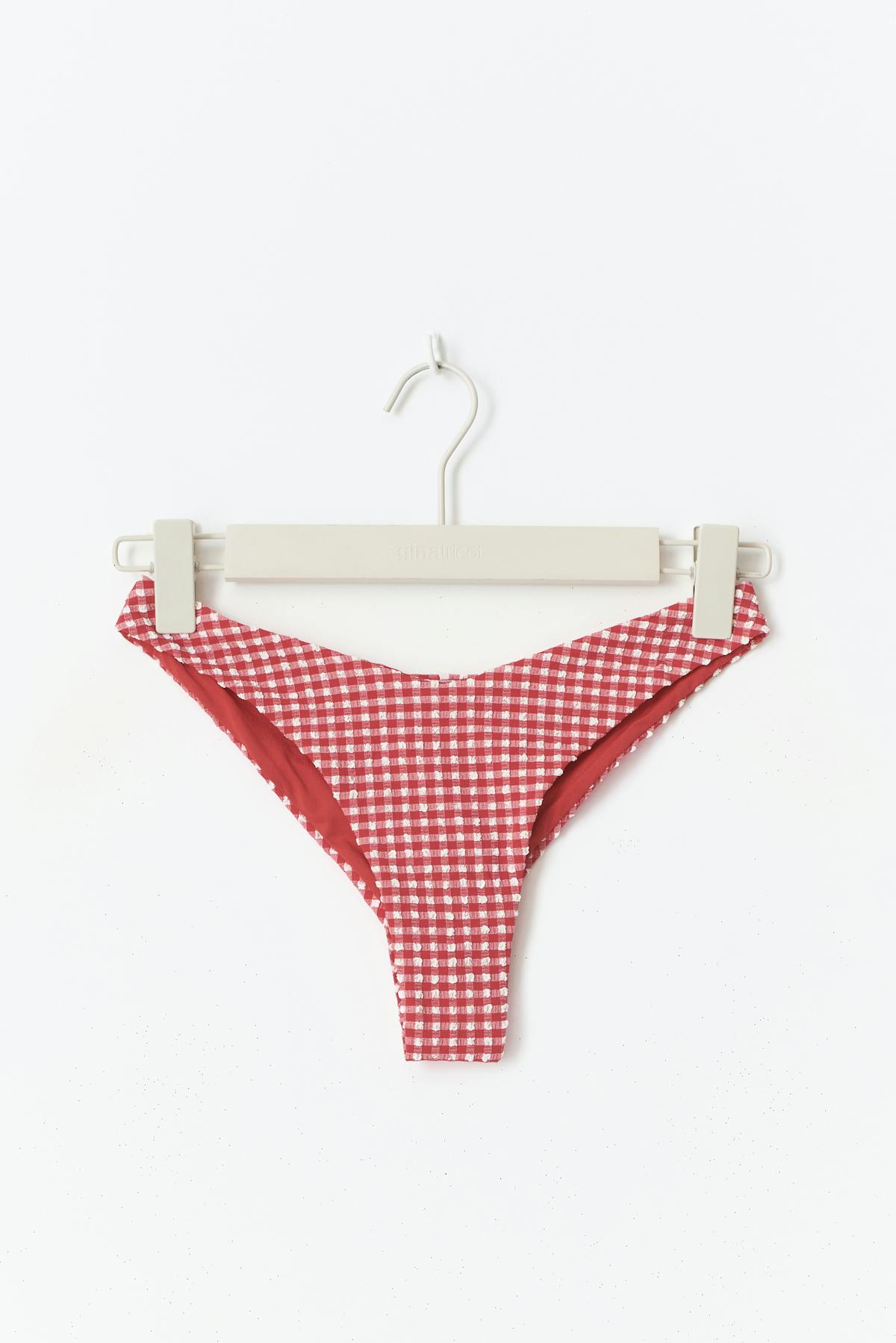 Gingham bikini brazilian - Red/white check