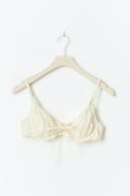Embroidery bikini wire bra - Blanc cassé