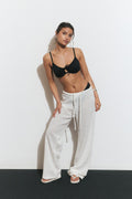Embroidery bikini wire bra - Noir