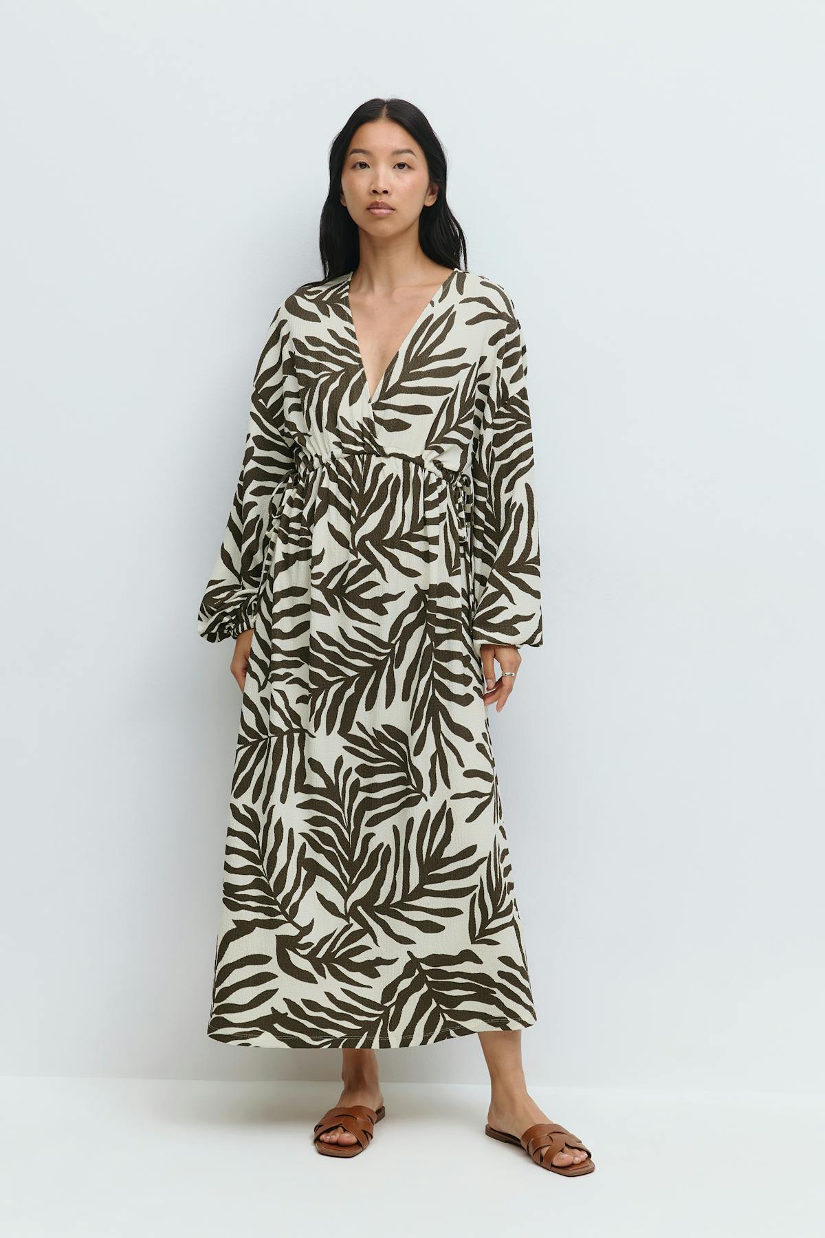 Midi wrap dress - Soft flower aop
