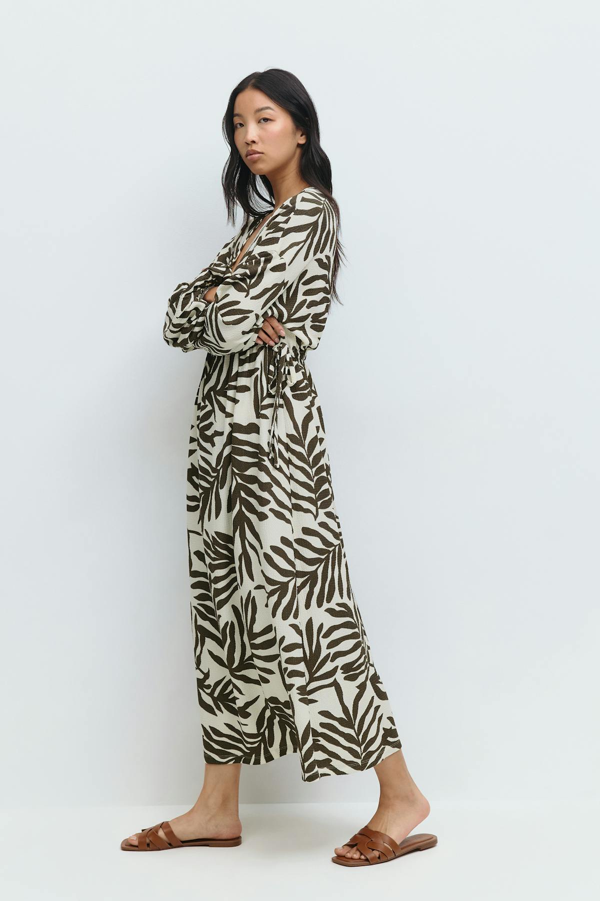 Midi wrap dress - Soft flower aop