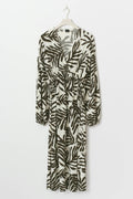 Midi wrap dress - Green botanical