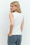 Tailored boatneck vest - Rose clair