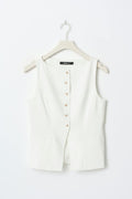 Tailored boatneck vest - Rose clair