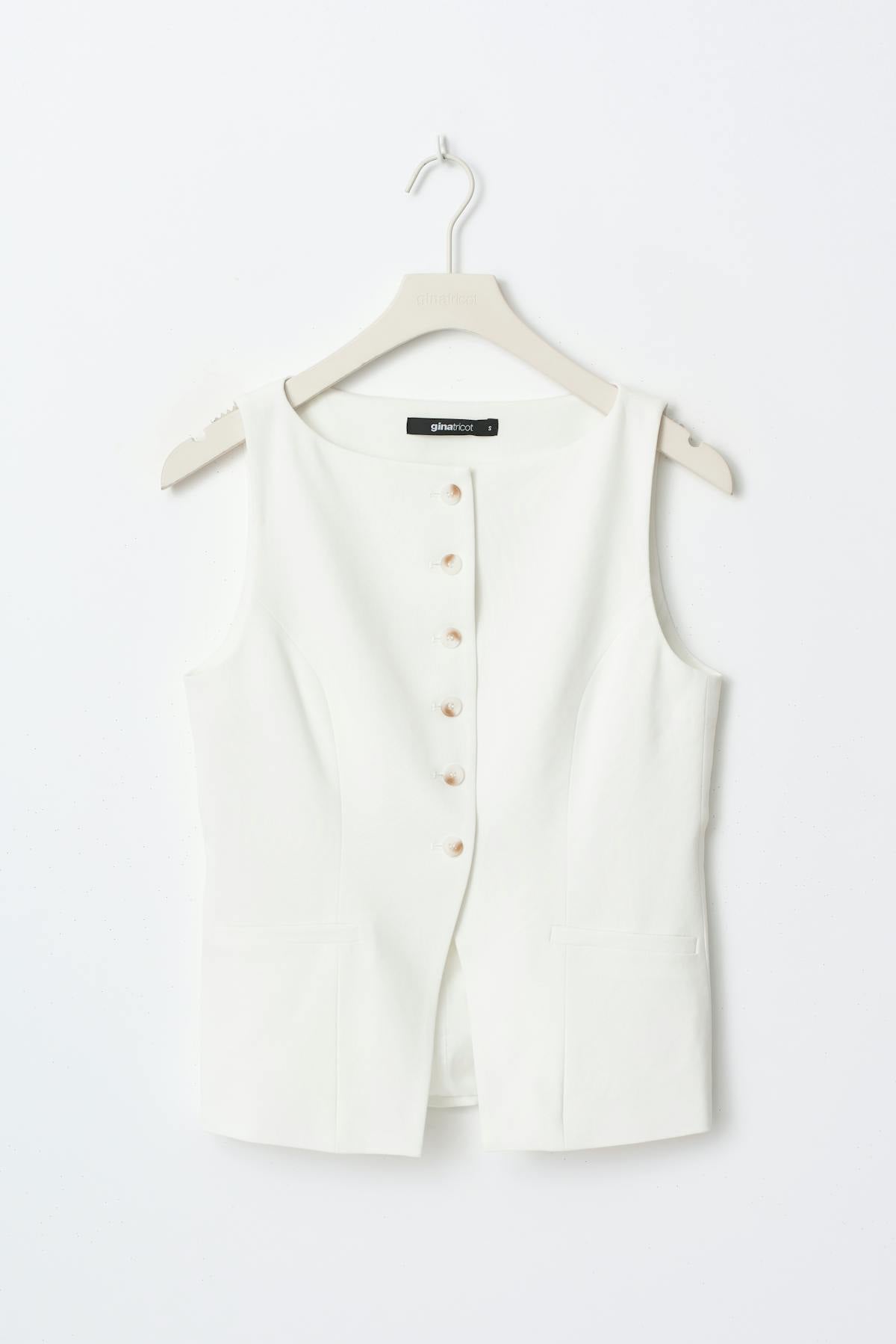 Tailored boatneck vest - Rose clair