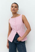 Tailored boatneck vest - Noir