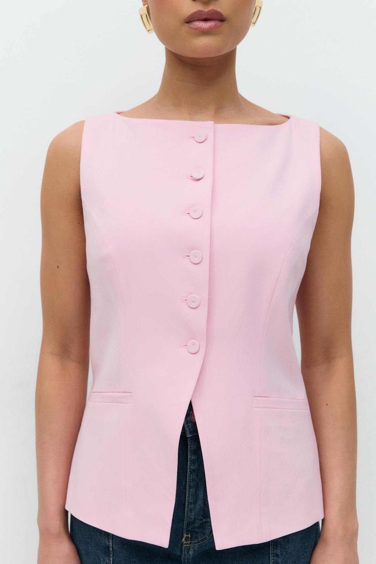 Tailored boatneck vest - Noir