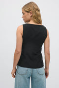 Tailored boatneck vest - Beige foncé