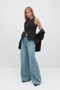 Tailored boatneck vest - Noir