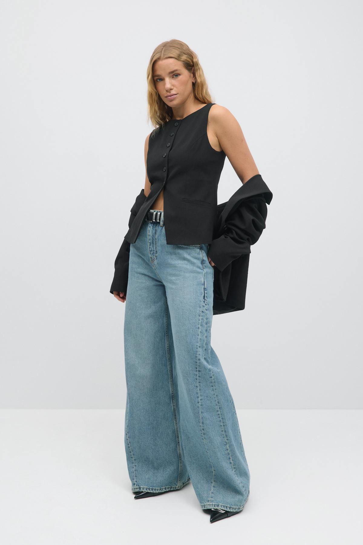 Tailored boatneck vest - Noir