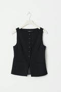 Tailored boatneck vest - Noir