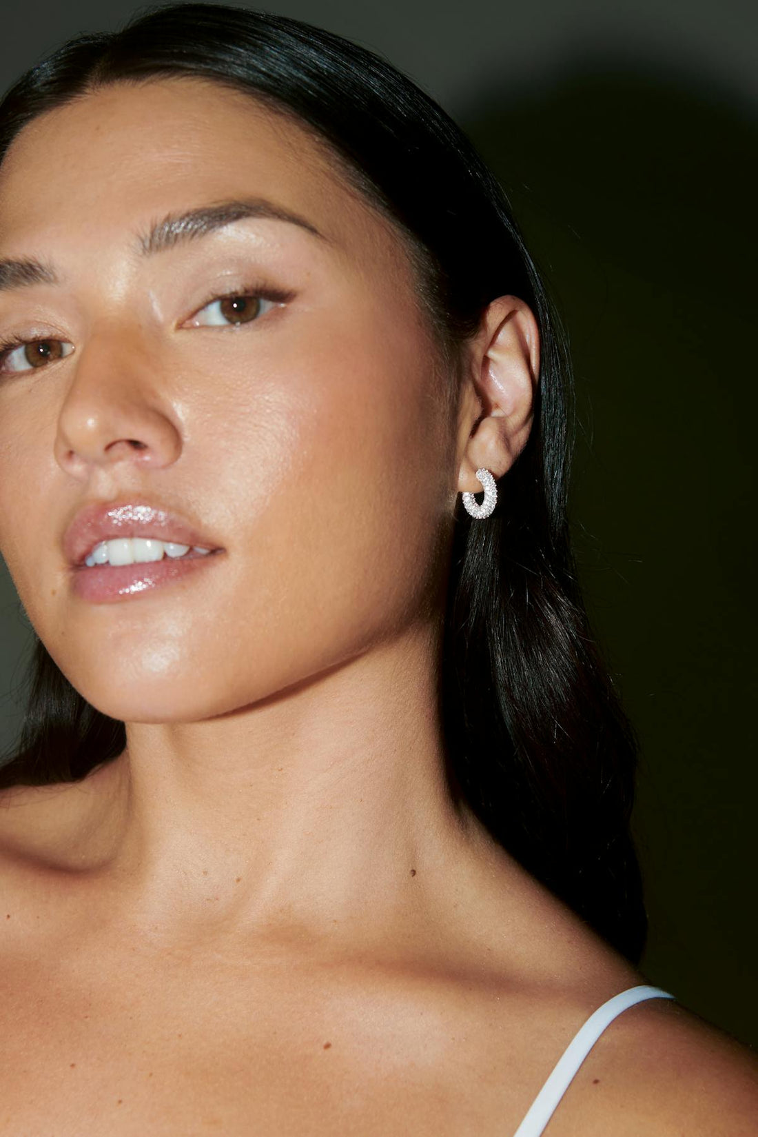Mini pave hoops - Doré