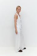 Wide linen trousers - Lt linen beige