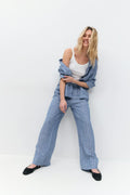 Wide linen trousers - Lt linen beige