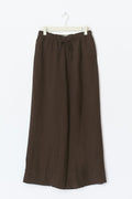 Wide linen trousers - Marron foncé