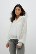 Y flounce blouse - Creme