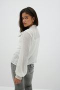 Y flounce blouse - Creme