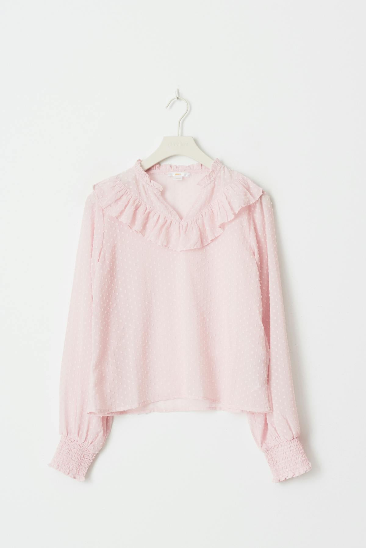 Y flounce blouse - Ballet slipper