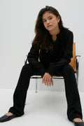 Y flounce blouse - Noir