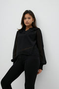 Y flounce blouse - Noir