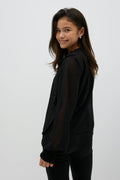 Y flounce blouse - Noir