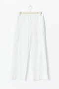 Wide linen blend trousers - Grey stripe