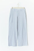 Wide linen blend trousers - Grey stripe
