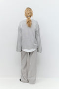 Wide linen blend trousers - Noir