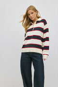 Knitted collar sweater - Black/contrast