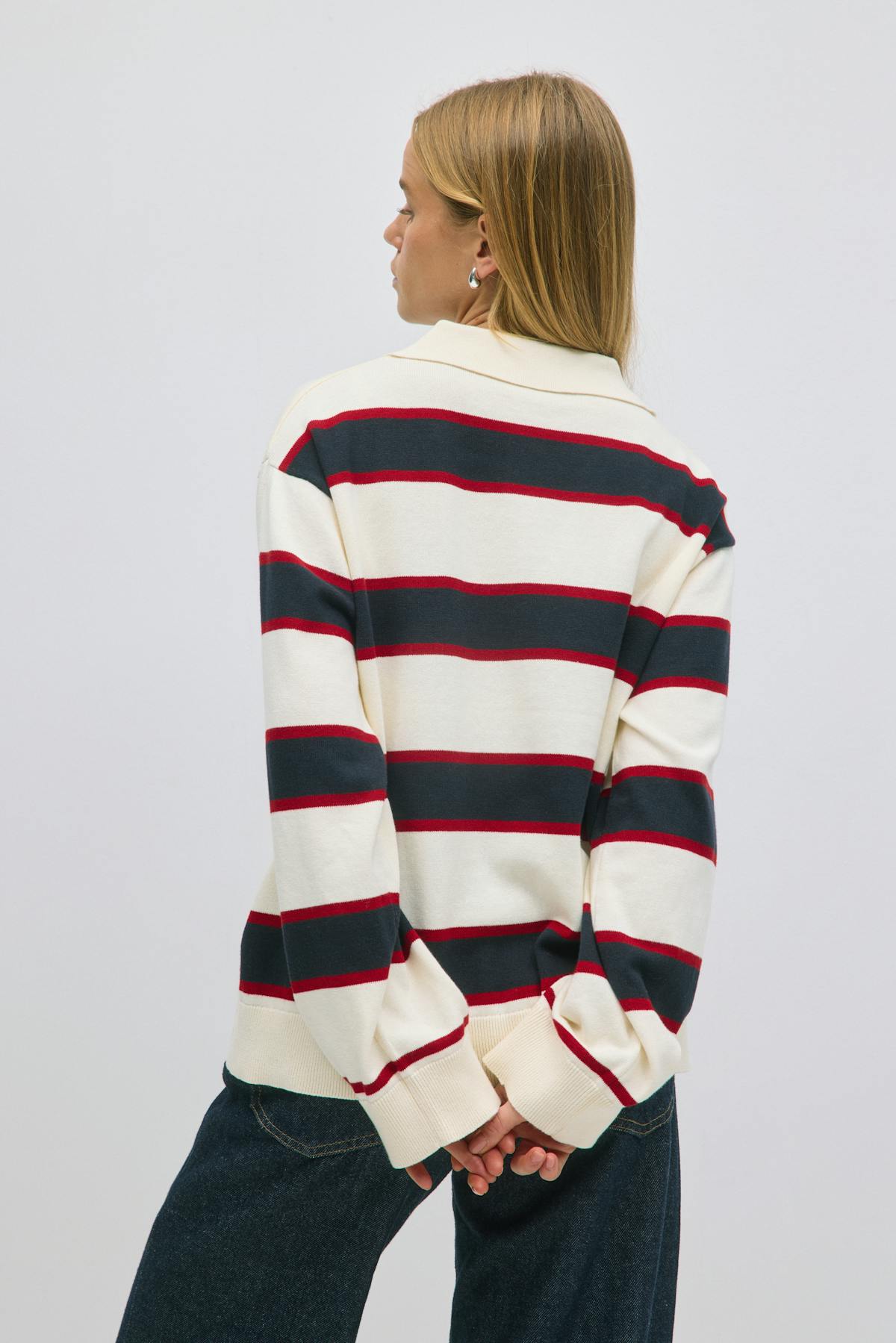 Knitted collar sweater - Multicolore