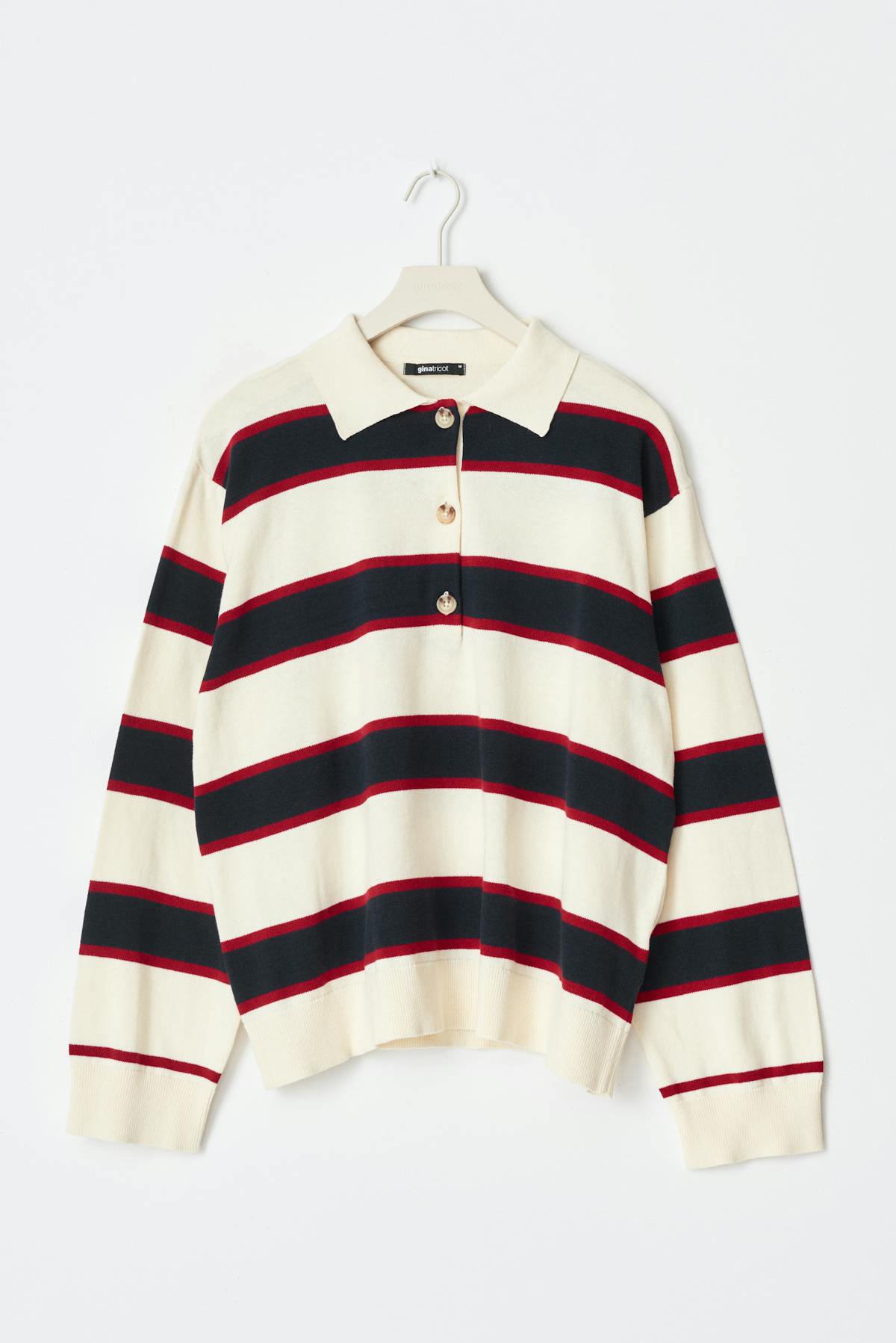 Knitted collar sweater - Multicolore
