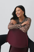 Long sleeve mesh top - Léopard