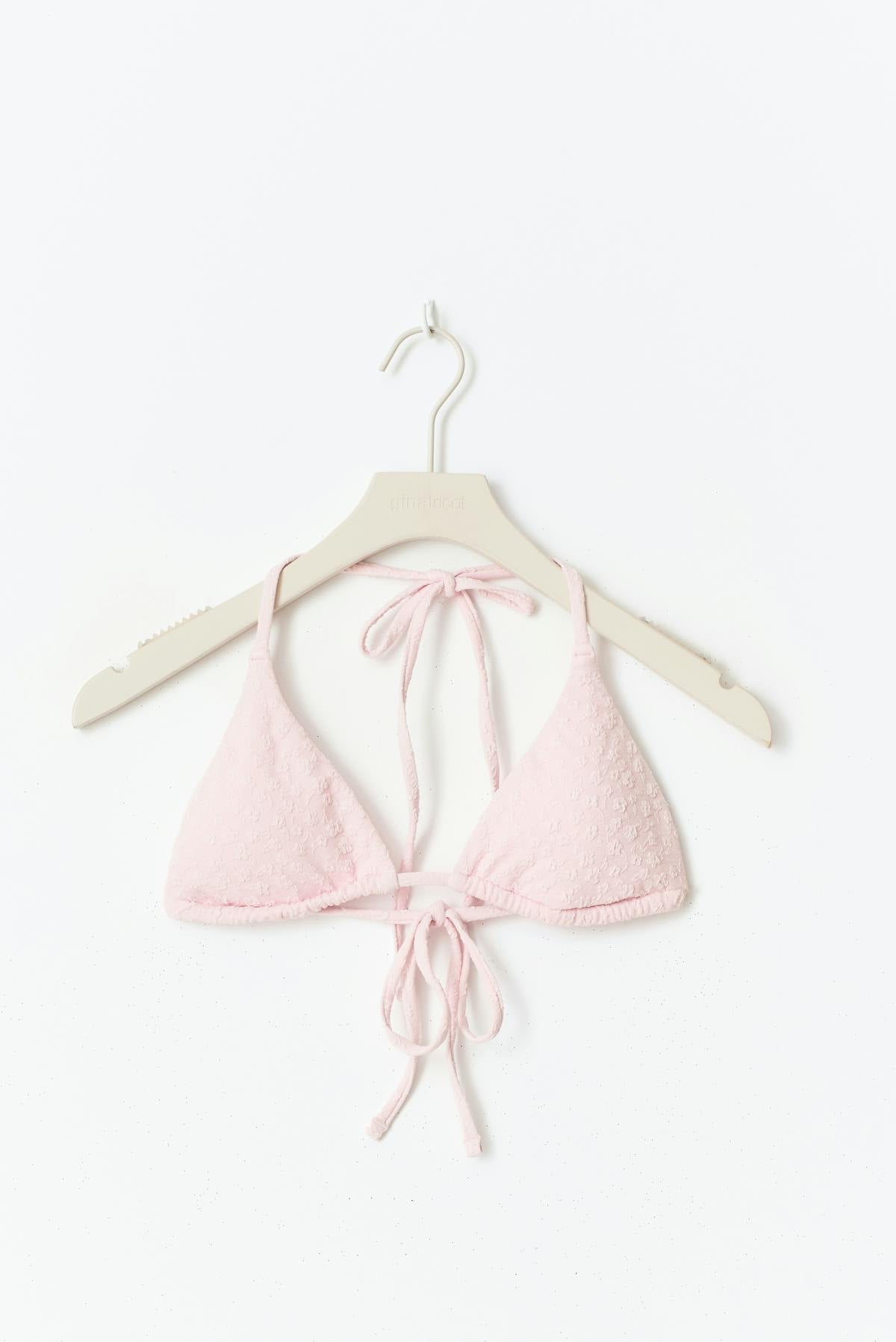 Flower bikini triangle top - Rose