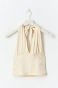 Soft touch halterneck top - Turtledove