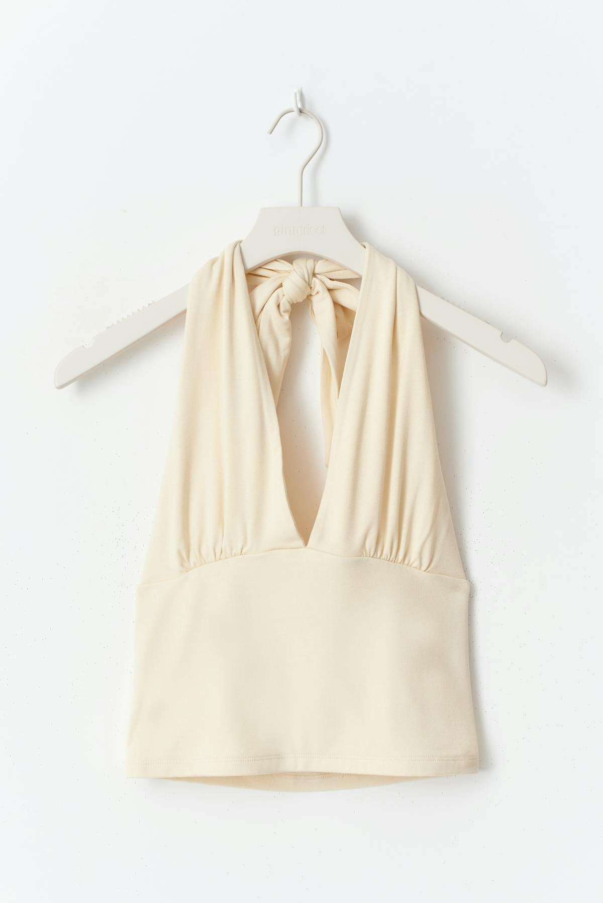 Soft touch halterneck top - Turtledove
