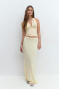 Soft touch maxi skirt - Grey melange