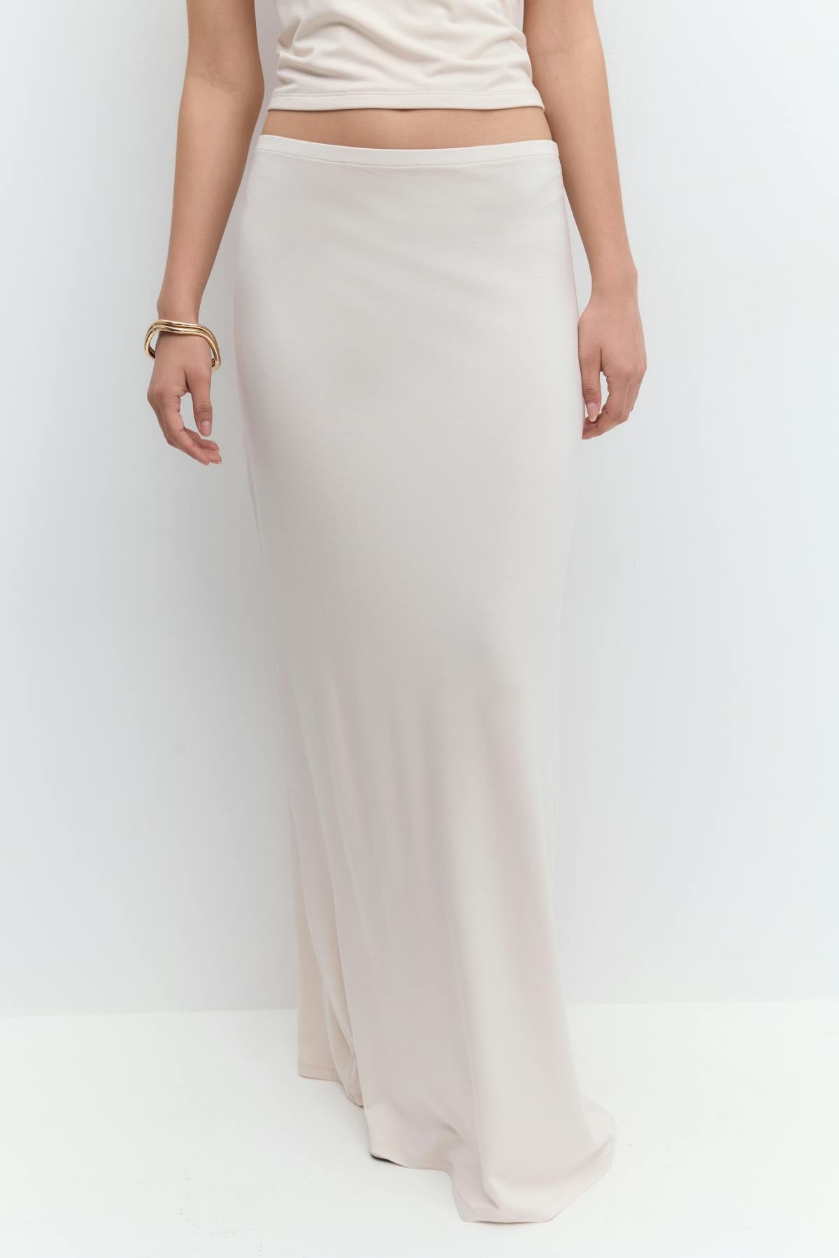 Soft touch maxi skirt - Grey melange