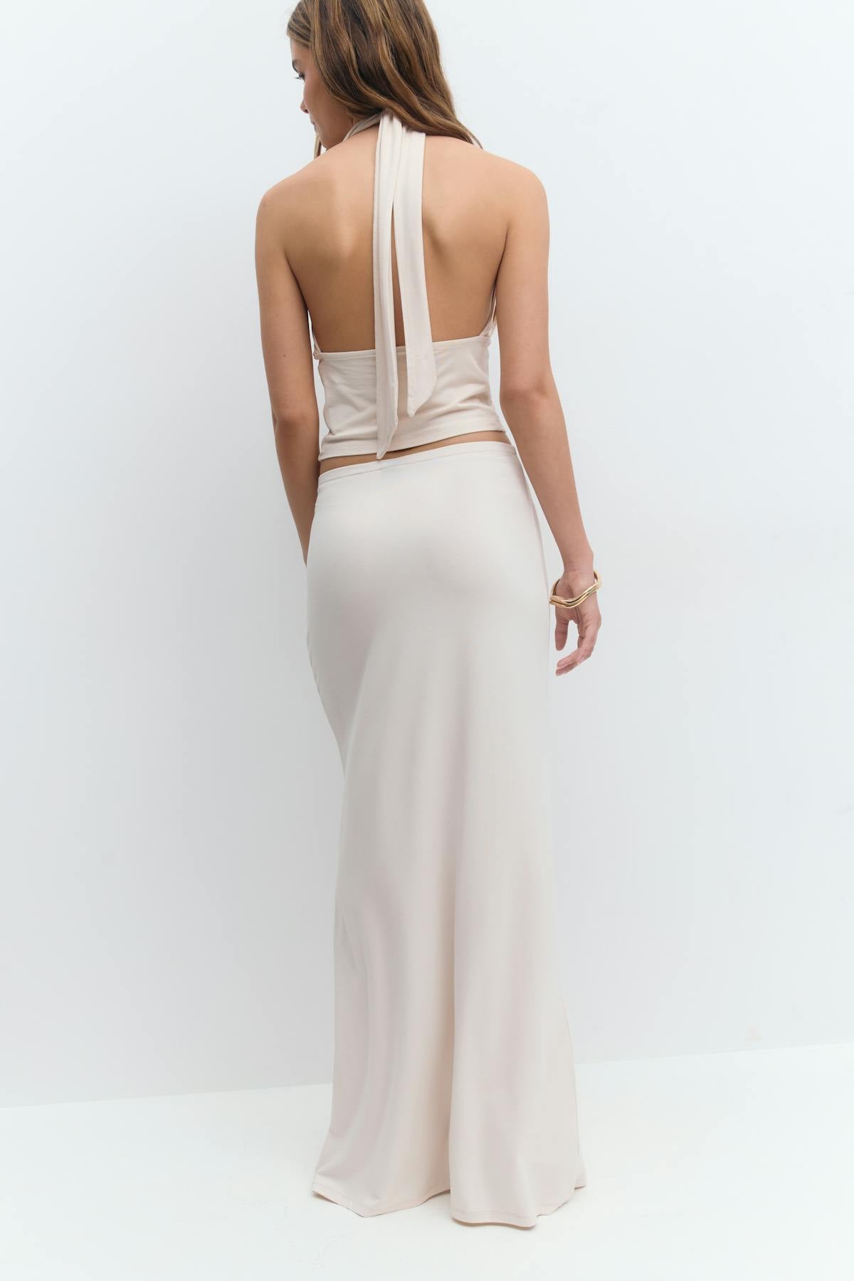 Soft touch maxi skirt - Almond oil