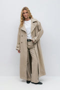Long denim trench - Beige