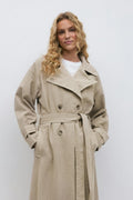 Long denim trench - Beige
