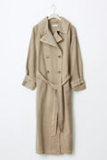Long denim trench