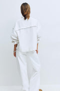Cropped denim shirt - Blanc cassé