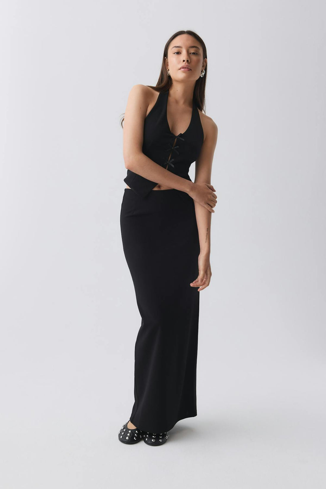Tailored jersey skirt - Noir