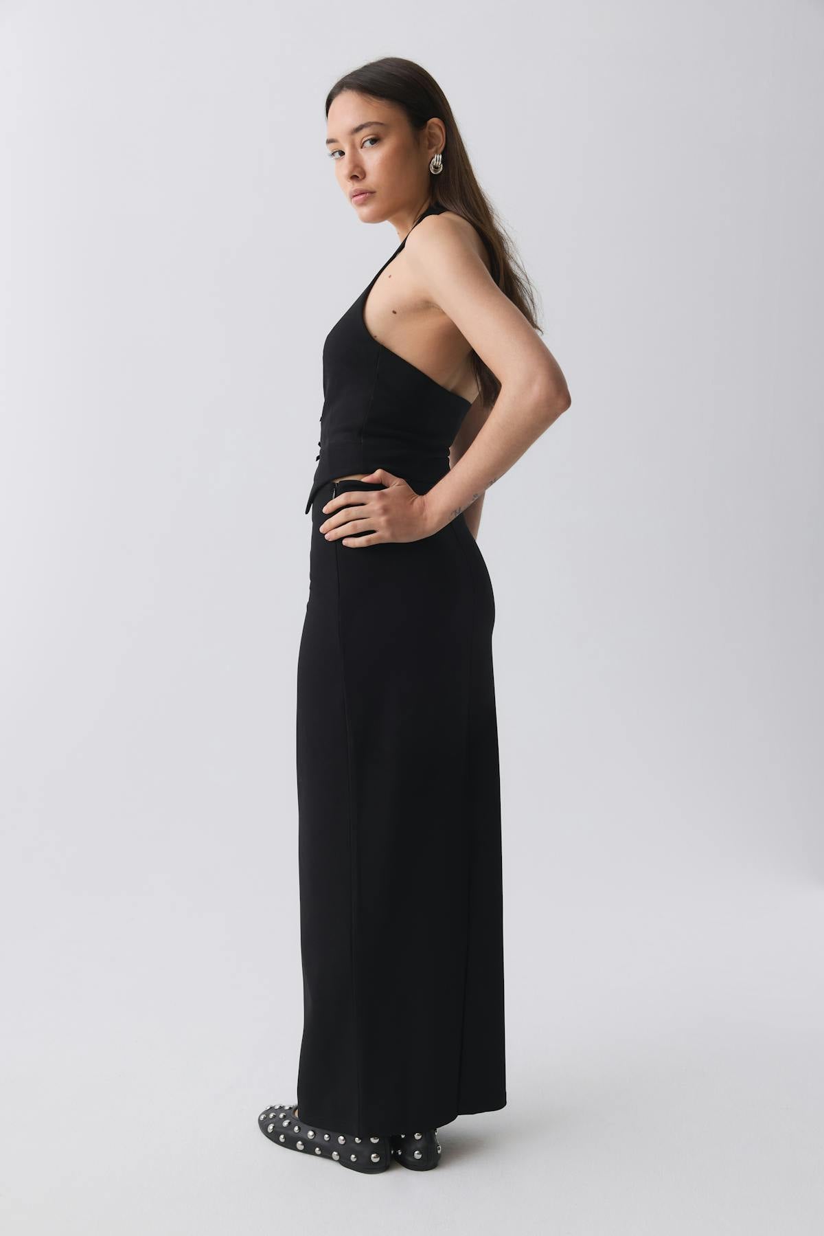 Tailored jersey skirt - Noir