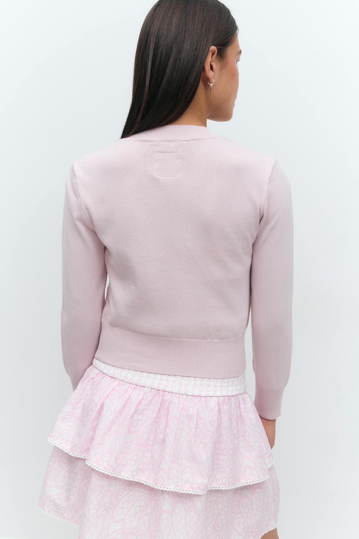 Y lightweight rib jacket - Rose clair