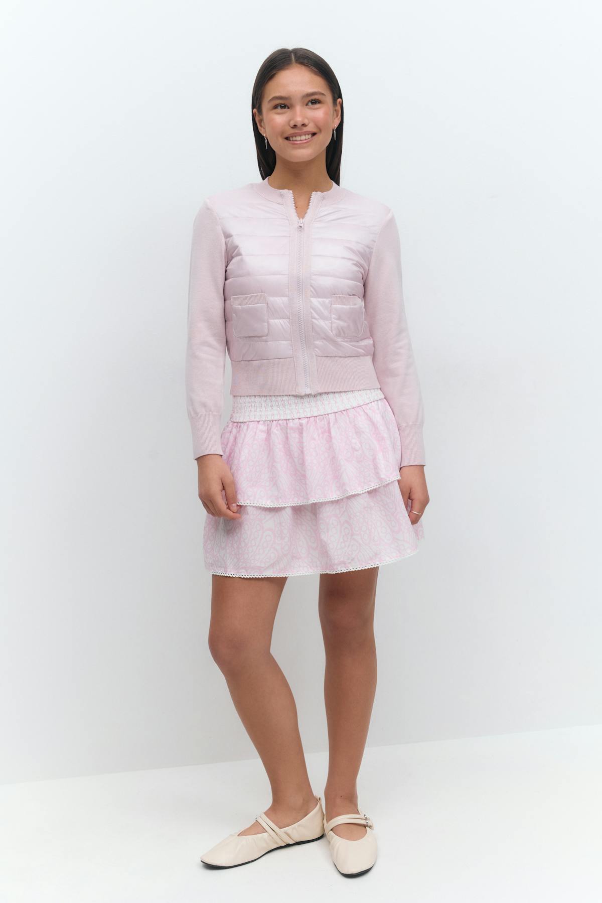 Y lightweight rib jacket - Rose clair