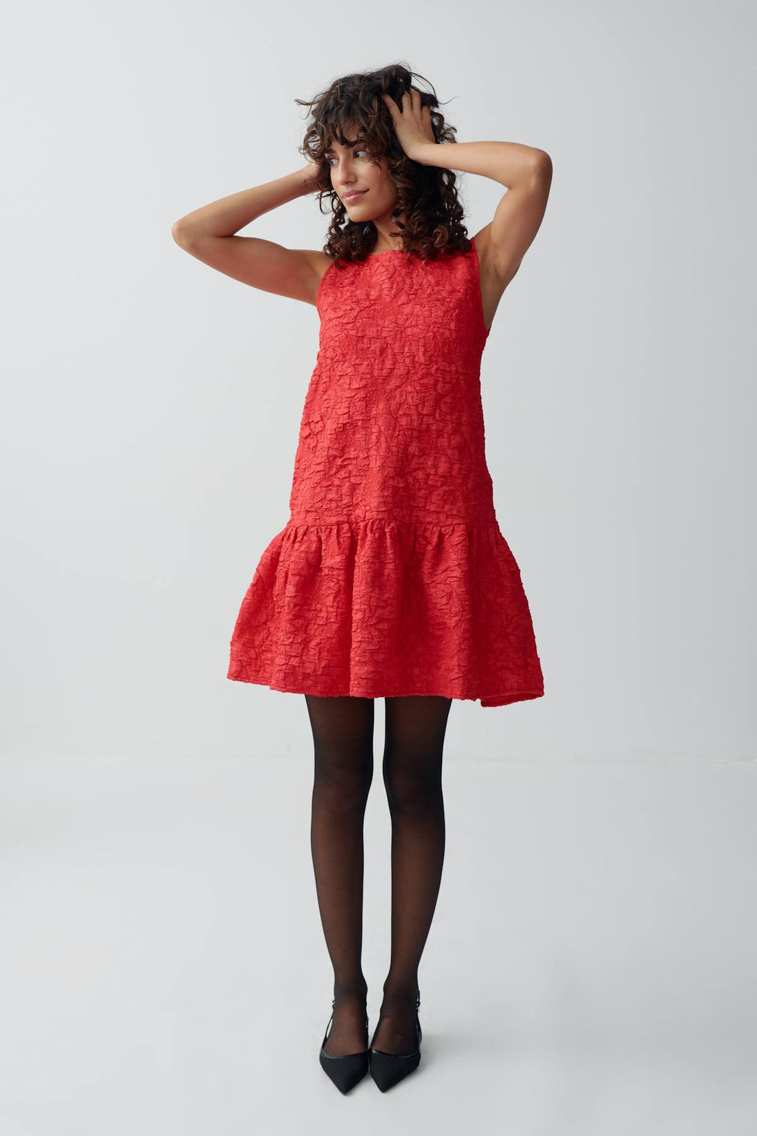 brocade dress - Rouge