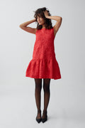 brocade dress - Rouge