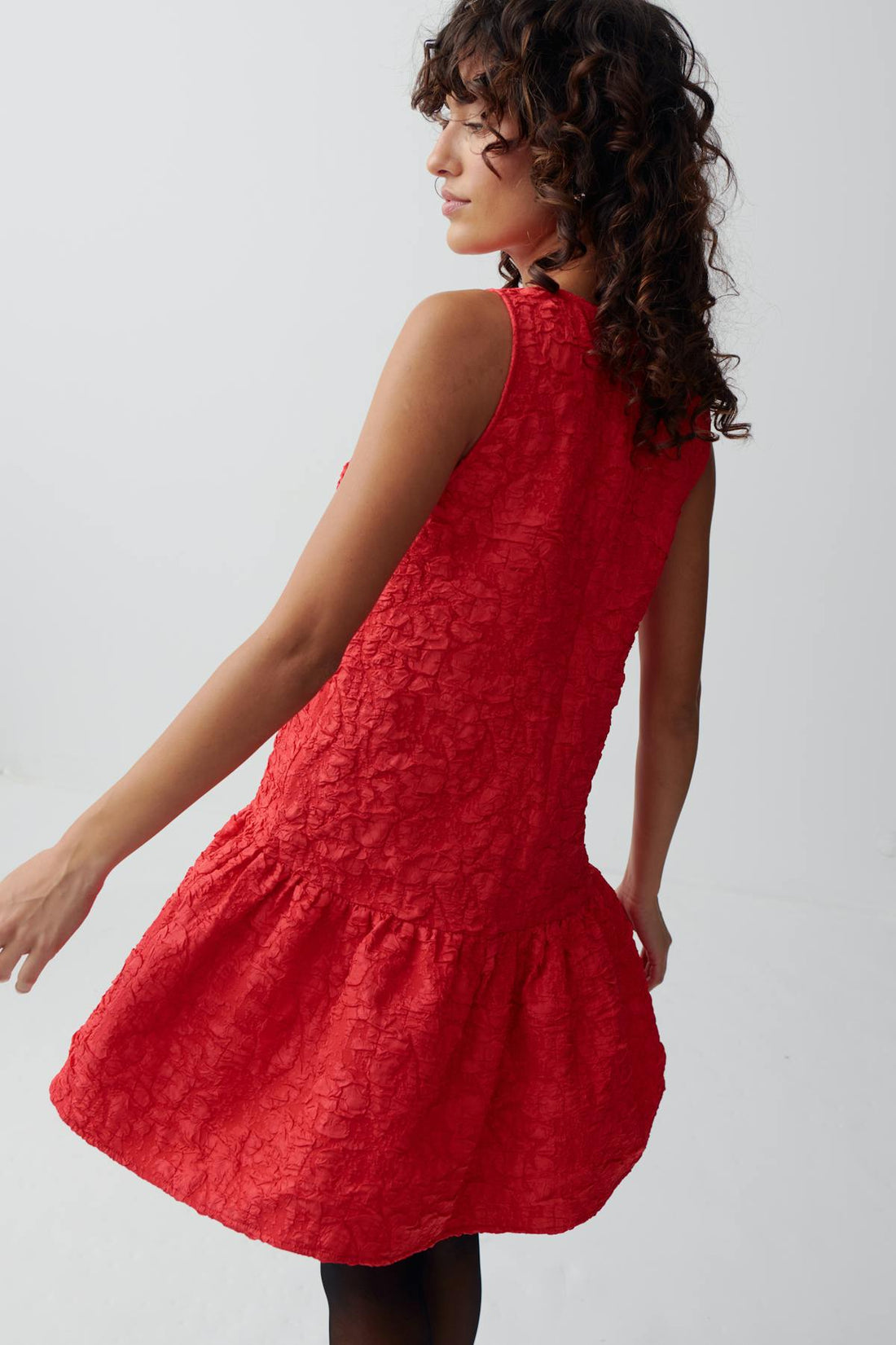 brocade dress - Rouge