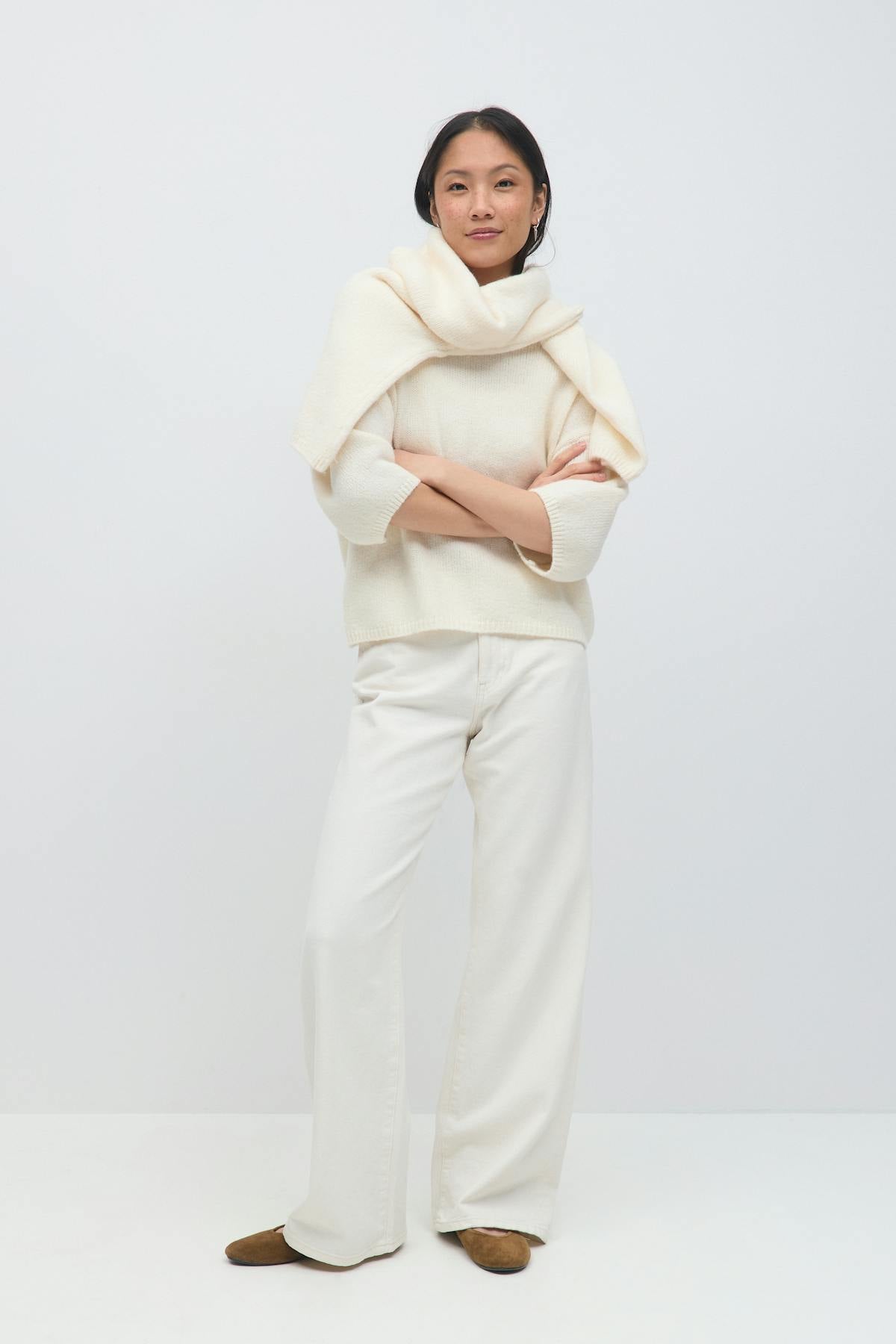 Knitted short sleeve top - Gardenia